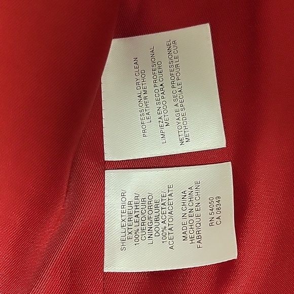 Jones New York sz medium red leather blazer. New fully lined butter soft - Picture 5 of 7
